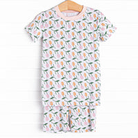Tangled Tulips Bamboo Pajama Short Set, Pink