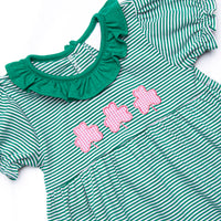 Lucky Trio Applique Dress, Green