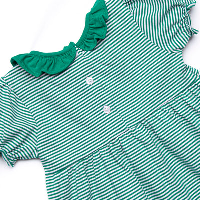 Lucky Trio Applique Dress, Green
