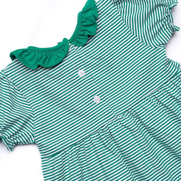 Lucky Trio Applique Dress, Green