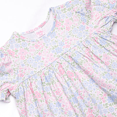 Dapper Daisies Puff Sleeve Legging Set, Pink