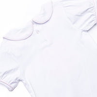 Sunday Gathering Applique Dress, White