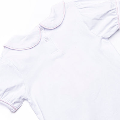 Sunday Gathering Applique Dress, White