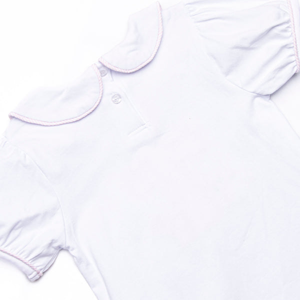 Sunday Gathering Applique Dress, White