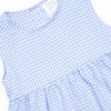 School Days Applique Dress, Blue Check