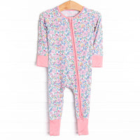 By the Bay Blooms Bamboo Zippy Pajama, Pink