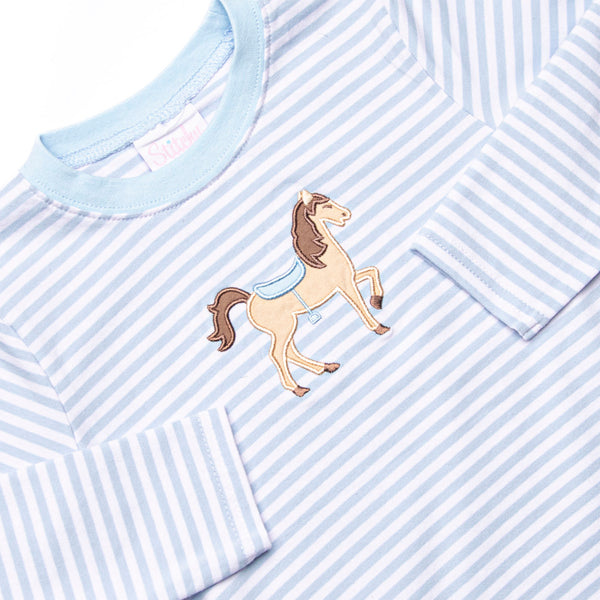 Derby Dance Applique Top, Blue