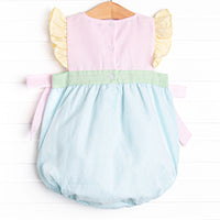 Seasonal Seersucker Side Tie Bubble, Blue