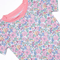 By the Bay Blooms Bamboo Pajama Short Set, Pink