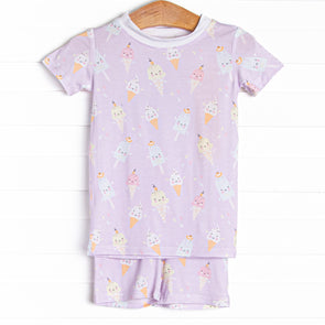 Sweet Dreams Bamboo Pajama Short Set, Purple