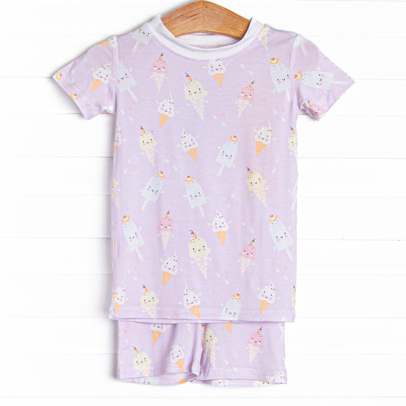Sweet Dreams Bamboo Pajama Short Set, Purple