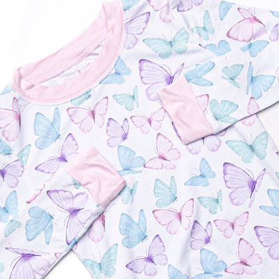 Butterfly Breeze Bamboo Pajama Set, Purple
