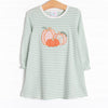 Patterned Pumpkins Applique Dress, Green