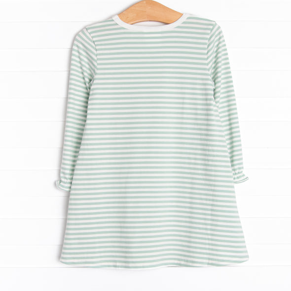 Patterned Pumpkins Applique Dress, Green