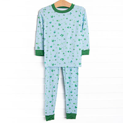 Cuddly Clovers Bamboo Pajama Set, Blue