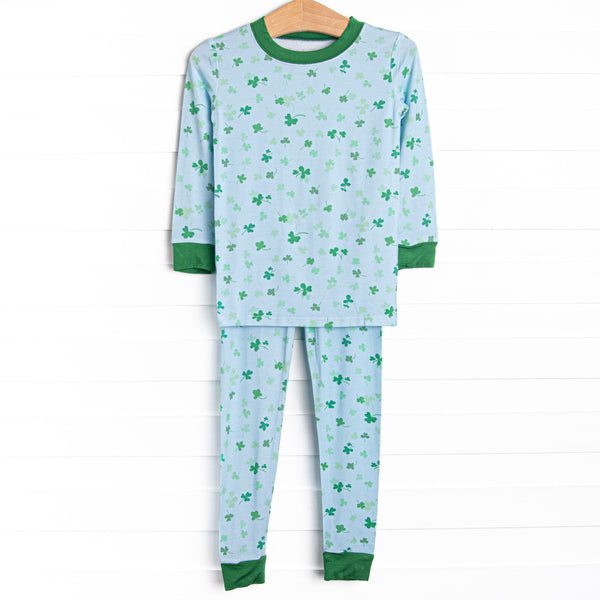 Cuddly Clovers Bamboo Pajama Set, Blue