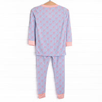 Bluebell Bows Bamboo Pajama Set, Blue