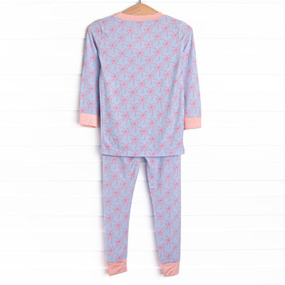 Bluebell Bows Bamboo Pajama Set, Blue