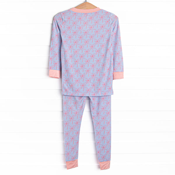 Bluebell Bows Bamboo Pajama Set, Blue