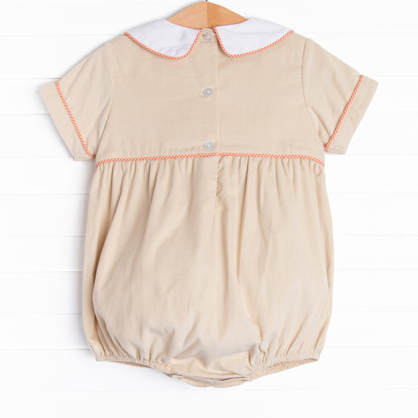 Turkey Trot Embroidered Bubble, Tan