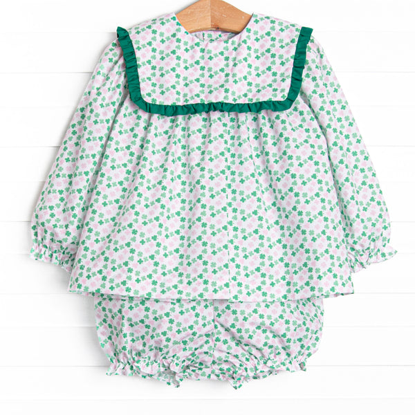 Sweetest Shamrock Bloomer Set, Green