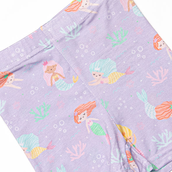 Saltwater Sirens Bamboo Pajama Short Set, Purple
