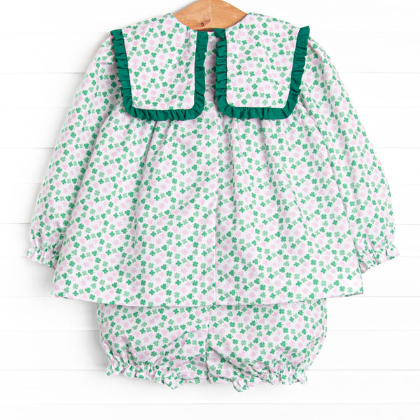 Sweetest Shamrock Bloomer Set, Green