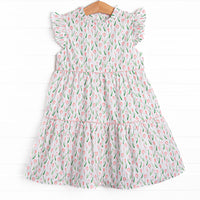 In Dew Time Flutter Sleeve Dress, Pink