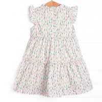 In Dew Time Flutter Sleeve Dress, Pink