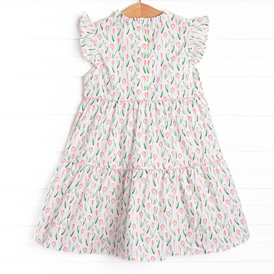 In Dew Time Flutter Sleeve Dress, Pink