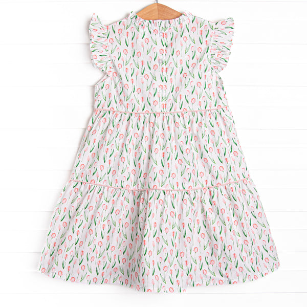 In Dew Time Flutter Sleeve Dress, Pink