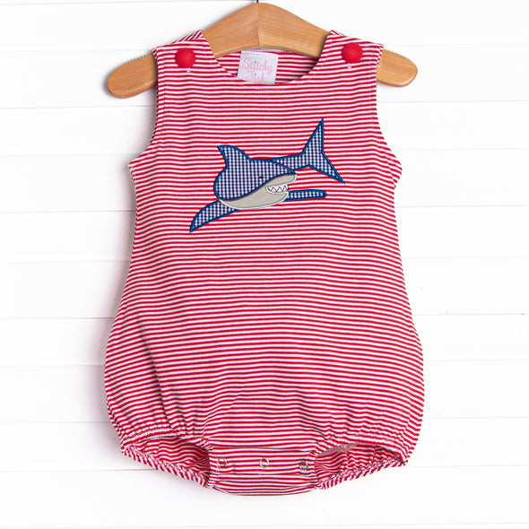 Shark Swarm Applique Bubble, Red