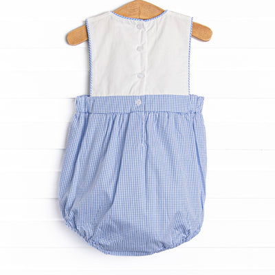 Hare and Square Applique Bubble, Blue