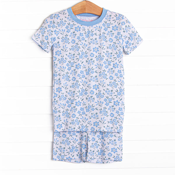 Portofino Petals Bamboo Pajama Short Set, Blue