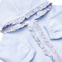 Francesca Florals Zip-Up Jacket, Light Blue