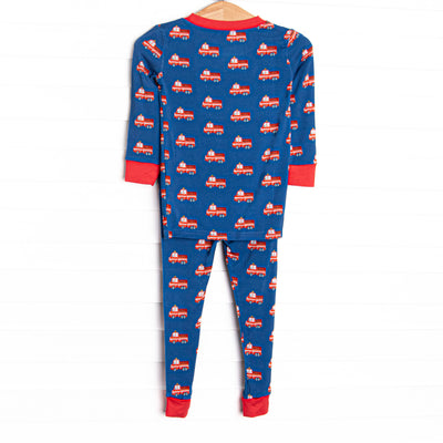 Sound the Alarm Bamboo Pajama Set, Blue