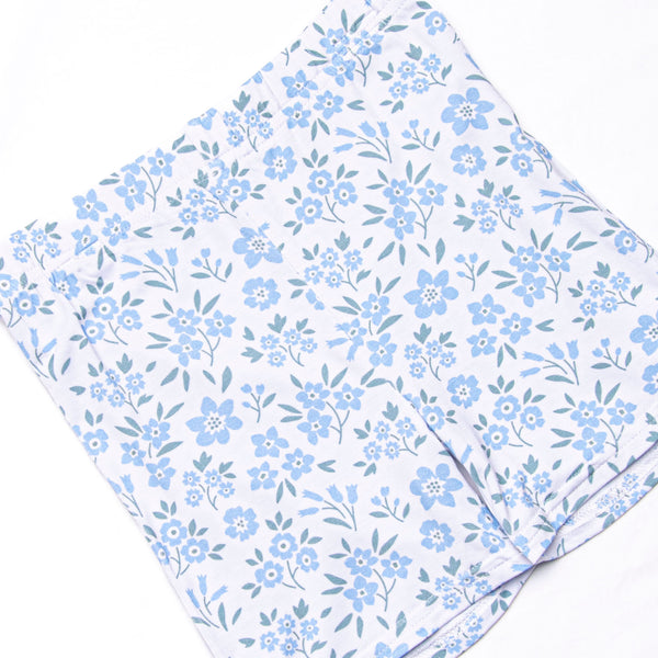 Portofino Petals Bamboo Pajama Short Set, Blue