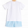 Marine Mammals Smocked Short Set, Aqua