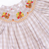 Thanksgiving Tradition Smocked Romper, Tan