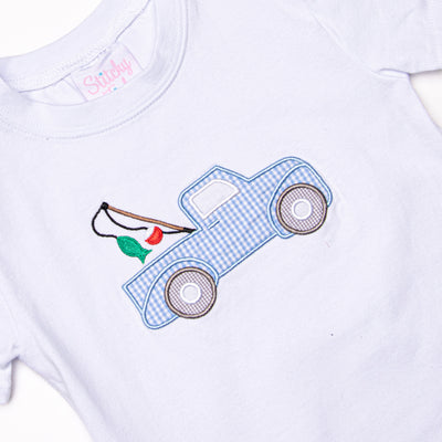 Gone Fishin' Applique Top, White