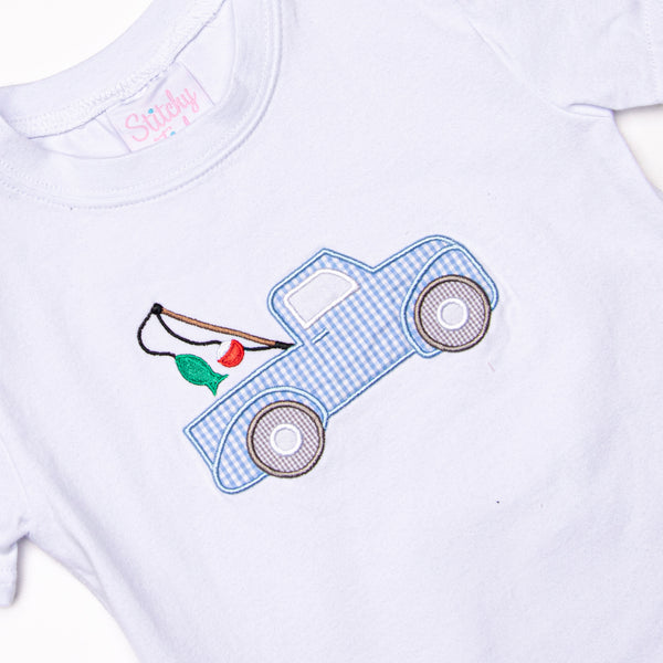 Gone Fishin' Applique Top, White