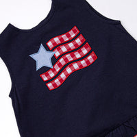 Old Glory Applique Diaper Set, Navy