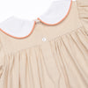 Turkey Trot Embroidered Dress, Tan
