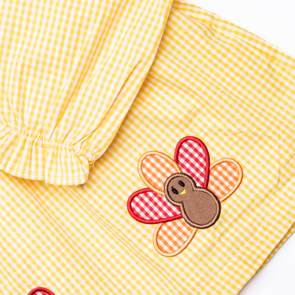 Feathered Friends Applique Bloomer Set, Yellow
