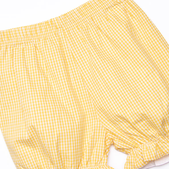 Feathered Friends Applique Bloomer Set, Yellow