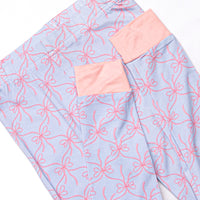 Bluebell Bows Bamboo Pajama Set, Blue