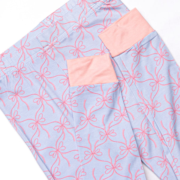 Bluebell Bows Bamboo Pajama Set, Blue