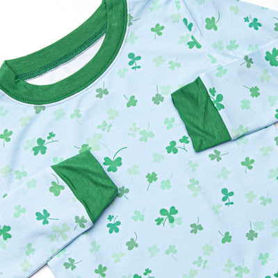 Cuddly Clovers Bamboo Pajama Set, Blue
