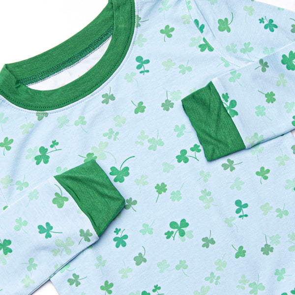 Cuddly Clovers Bamboo Pajama Set, Blue