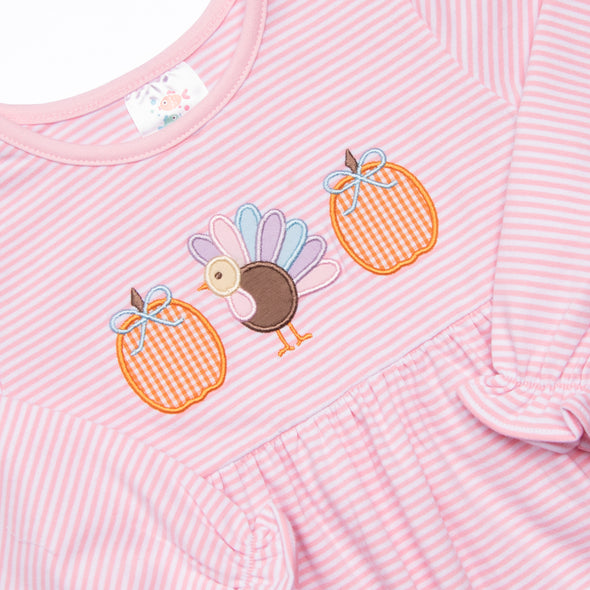 Gobbles and Ghords Applique Legging Set, Pink